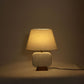 Solis - 14" Genuine Marble And Mango Wood Base With Linen Textured Fabric Shade Table Lamp