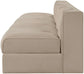 Rummi - Armless Velvet Performance Fabric Upholstered 4 Piece Modular Sofa