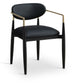 Riccio - Faux Leather Dining Arm Chair (Set of 2) - Black And Gold Frame