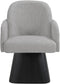 Marlowe - Linen Textured Fabric Upholstered Swivel Dining Arm Chair - Stained Black