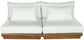 Mirella - 2 Piece Water Resistant Fabric 74" Upholstered Outdoor Patio Modular Armless Loveseat