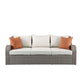 Salena - Patio Sofa With 2 Pillows & 2 Ottomans - Beige Fabric & Gray Wicker