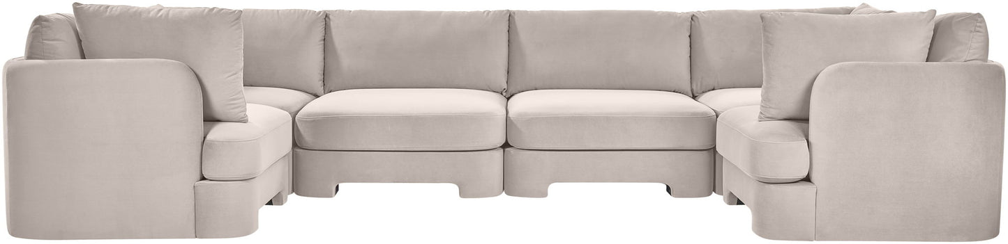 Hammond - Velvet Performance Fabric Upholstered 6 Piece U-Shaped Sectional