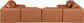 Cube - 6 Piece Modular Armless Sectional - Cognac