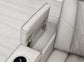 U11 - 3 Piece Power LED Sectional, Power Headrest, Heat, Massage Wireless Charger, And USB - Gray