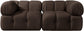 Orin - Velvet Performance Fabric Upholstered 2 Piece Modular Sofa (2 Corner Chairs)