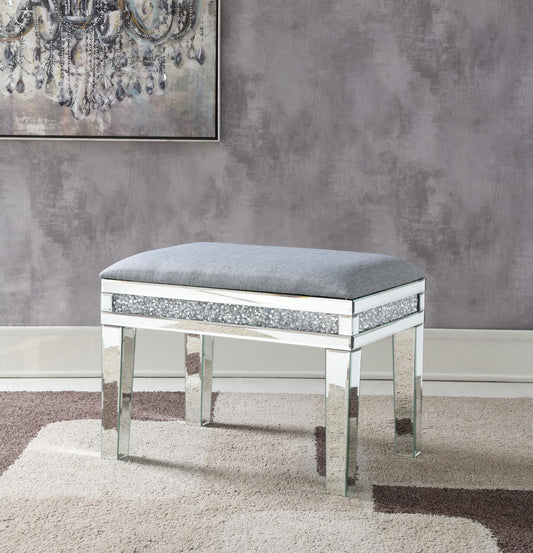 G-310 - Glamour Vanity Stool - Pearl Silver
