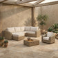 Seacrest - Olefin Water Resistant Fabric And Wicker 5 Piece Outdoor Patio Modular Sectional