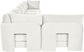 Hammond - Velvet Performance Fabric Upholstered 6 Piece L-Shaped Armless Sectional