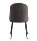 Abraham - Side Chair (Set of 2) - Dark Gray Fabric & Black