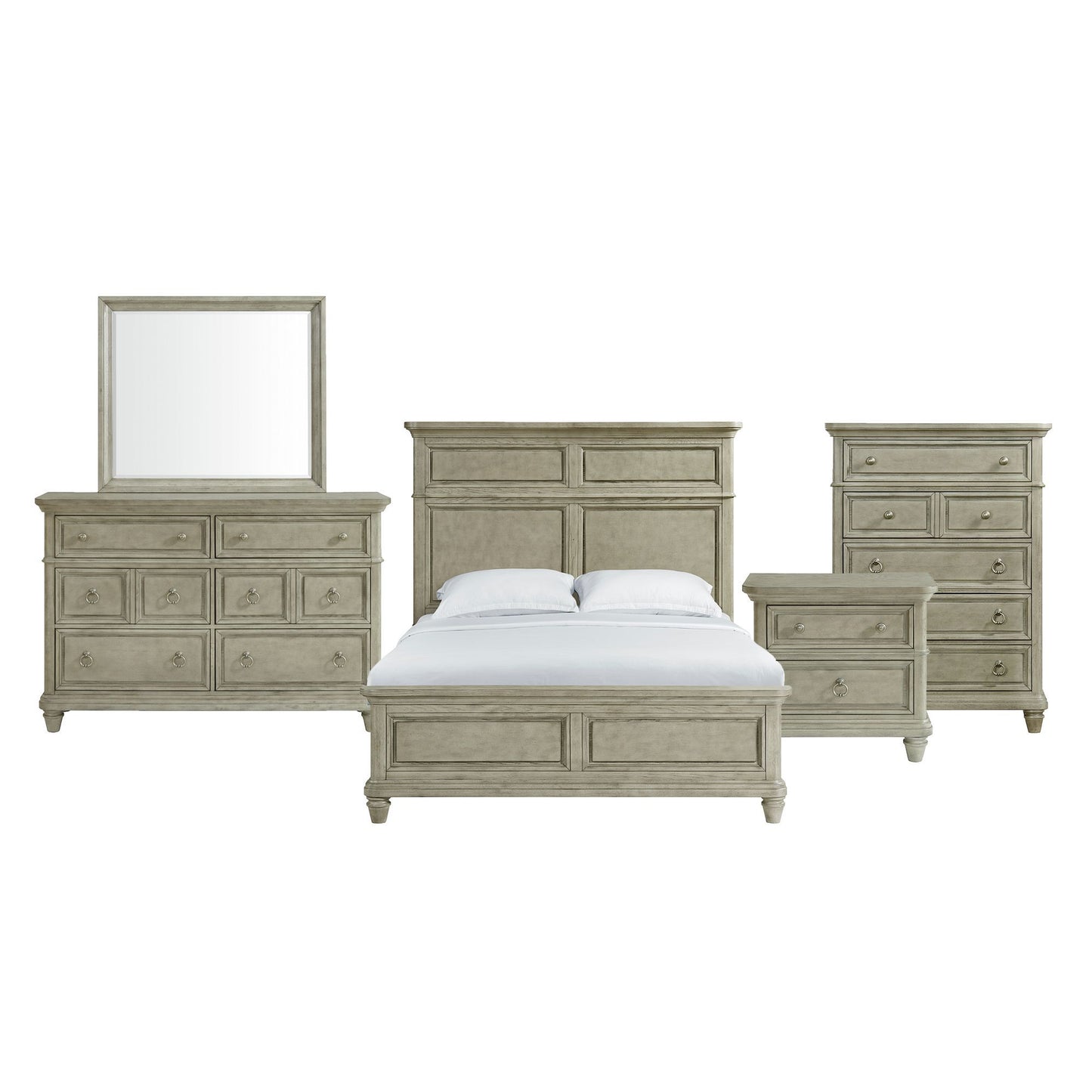 Whit-Ash - Panel Bedroom Set