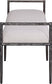 Axis - Linen Textured  Beige Fabric Upholstered Bench
