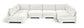 Hammond - Velvet Performance Fabric Upholstered 6 Piece U-Shaped Armless Sectional