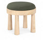 Larea - Linen Textured Fabric Ottoman - Natural Base