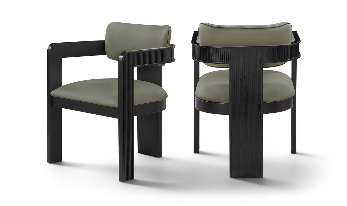 Sacha - Vegan Leather Upholstered Dining Chair With Black Base (Set of 2)
