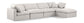 Indulge - Linen 5 Piece Modular Sectional With Chaise