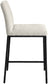 Reeves - Chenille Fabric Upholstered Counter Stool (Set of 2) - Black Base