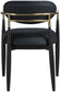 Riccio - Faux Leather Dining Arm Chair (Set of 2) - Black And Gold Frame