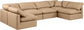 Indulge - Faux Leather 6 Piece Modular U-Shaped Sectional - Tan