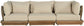 Mirella - 3 Piece Water Resistant Fabric Upholstered Outdoor Patio Modular Sofa