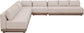 Solace - Olefin Fabric 5 Piece Outdoor Patio Modular Sectional