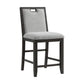 Elodie - Fabric Counter Chair (Set of 2) - Charcoal / Gray