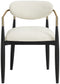 Riccio - Fabric Dining Arm Chair (Set of 2) - Black And Gold Frame
