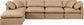 Indulge - Faux Leather 5 Piece Modular Sectional With Chaise - Tan
