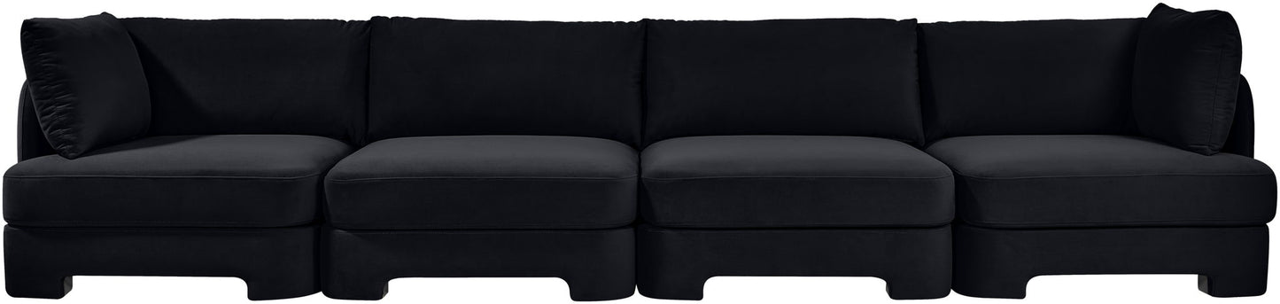Hammond - Velvet Performance Fabric Upholstered 4 Piece Sofa