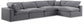Comfy - 5 Piece Velvet Modular Sectional