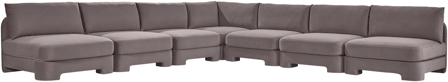 Hammond - Velvet Performance Fabric Upholstered 7 Piece Armless Sectional