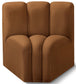 Arc - Velvet Curved Corner Chair - Saddle