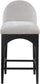 Waldorf - Chenille Stool With Black Legs