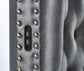 B546 - Velvet Queen Bed With Bluetooth Speaker & USB - Gray