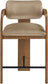 Cedra - Velvet Performance Fabric Upholstered Counter Stool - Brown Frame