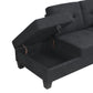 U349 - 2 Piece Fabric Sectional - Black