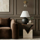Opus - Travertine And Mango Wood End Table - Brown / Beige