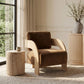 Cedra - Velvet Performance Fabric Upholstered Accent Chair - Natural Frame