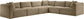 Shaggy - Fabric 6 Piece Modular Corner Sectional