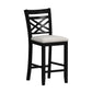 Brooks - 5 Piece Counter Set With Table And 4 Upholstered Seat & Wood Back Chairs - Medium Brown & Black