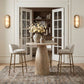 Ferro - Performance Fabric Upholstered Bar Stool - Cream / Antique Brass