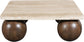 Strata - Travertine And Mango Wood Coffee Table - Brown / Beige