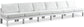 Nizuc - Outdoor Patio 6 Seat Armless Modular Sofa With White Frame