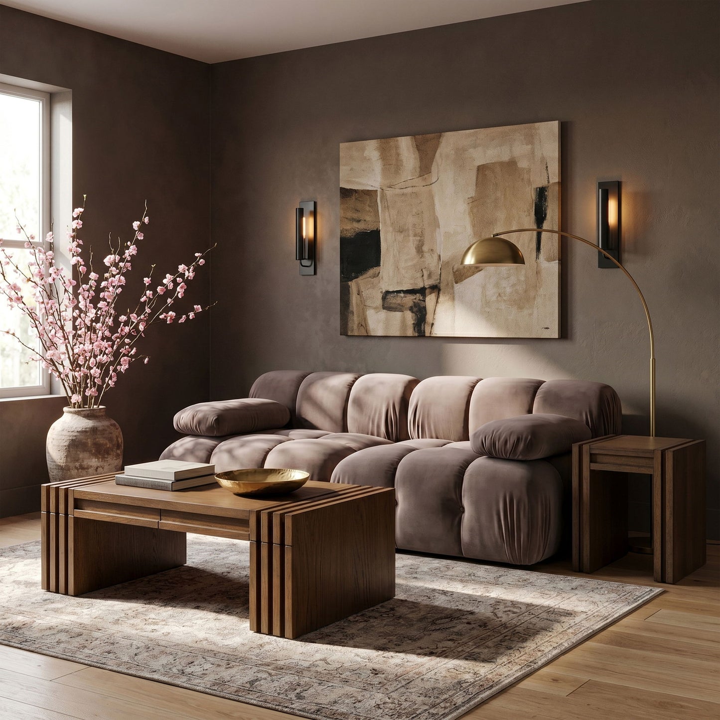 Orin - Velvet Performance Fabric Upholstered 2 Piece Modular Sofa