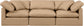 Indulge - Faux Leather 3 Piece Modular Sofa - Tan