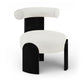 Calder - Linen Textured Fabric Upholstered Accent Chair - Painted Black Base