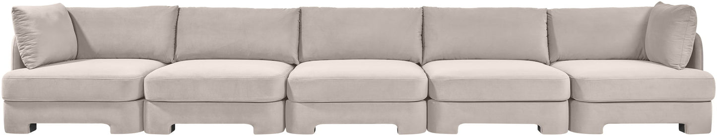 Hammond - Velvet Performance Fabric Upholstered 5 Piece Sofa