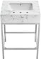 Marmo - Engineered Marble Bathroom Vanity With Chrome Base
