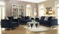 Phaedra - Sofa With 5 Pillows - Blue Fabric