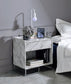 Azrael - Accent Table - White Printed Faux Marble & Chrome